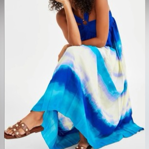 INC International Concepts Dresses & Skirts - NWT - INC International Concepts Pleated Halter Maxi Dress In Birdie Dye Size XS